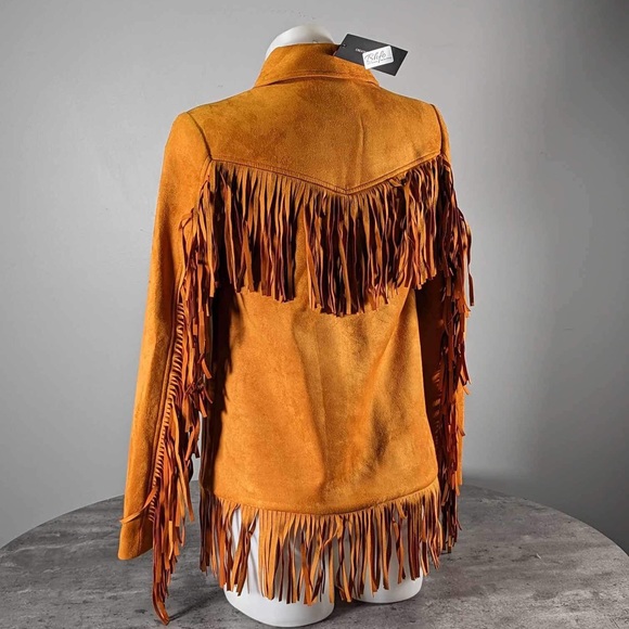 NWT DANIELLE BERNSTEIN FAUX SUEDE FRINGE JACKET - XS - Picture 3 of 7